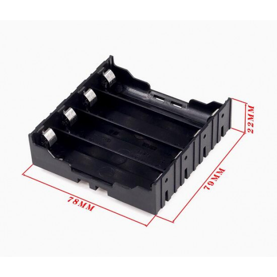 4 - 18650 Battery Holder Direct-Plug Type (Series / Parallel), with Solder Pins. 4 - 18650 Battery Holder Direct-Plug Type (Series / Parallel), with Solder Pins.