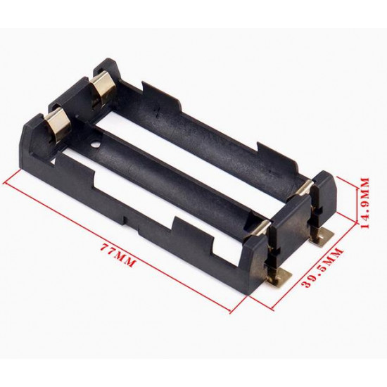 2 - 18650 SMD/SMT Battery Holder, with Copper Contacts. 2 - 18650 SMD/SMT Battery Holder, with Copper Contacts.