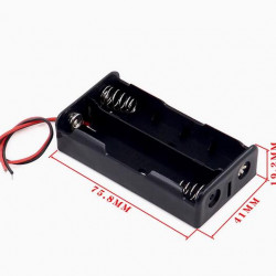 2 - 18650 Battery Holder Series Connection, with Cable without Connector.