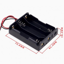 3 - 18650 Battery Holder Series Connection, with Cable without Connector.