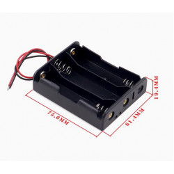 3 - 18650 Battery Holder Series Connection, with Cable without Connector.