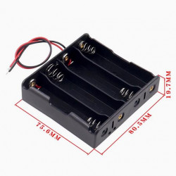 4 - 18650 Battery Holder Series Connection, with Cable without Connector.