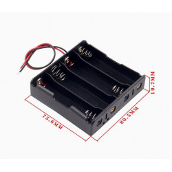 4 - 18650 Battery Holder Series Connection, with Cable without Connector.