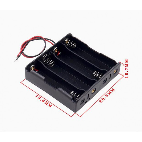 4 - 18650 Battery Holder Series Connection, with Cable without Connector. 4 - 18650 Battery Holder Series Connection, with Cable without Connector.