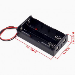 2 - 18650 Battery Holder Parallel Connection, with Cable without Connector.