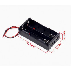 2 - 18650 Battery Holder Parallel Connection, with Cable without Connector.