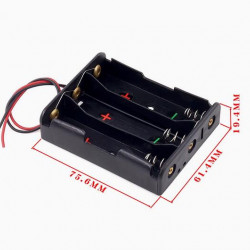 3 - 18650 Battery Holder Parallel Connection, with Cable without Connector.