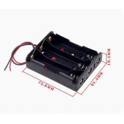 3 - 18650 Battery Holder Parallel Connection, with Cable without Connector.