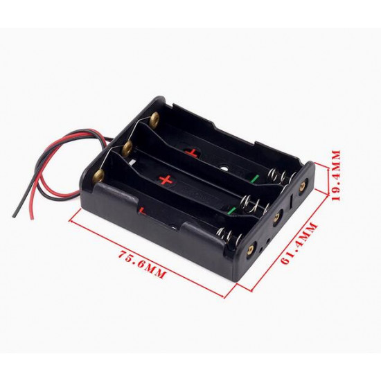 3 - 18650 Battery Holder Parallel Connection, with Cable without Connector. 3 - 18650 Battery Holder Parallel Connection, with Cable without Connector.