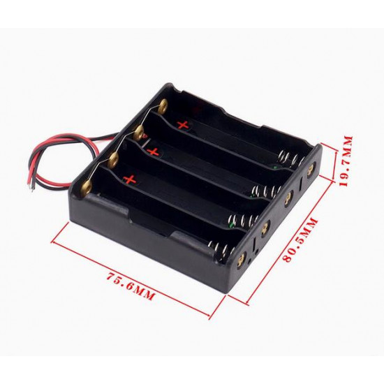 4 - 18650 Battery Holder Parallel Connection, with Cable without Connector. 4 - 18650 Battery Holder Parallel Connection, with Cable without Connector.