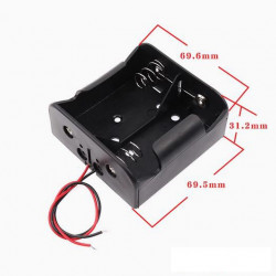 2 D-Cell Battery Holder, with Cable without Connector.