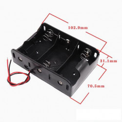 3 D-Cell Battery Holder, with Cable without Connector.