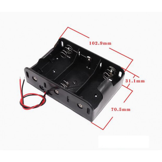 3 D-Cell Battery Holder, with Cable without Connector. 3 D-Cell Battery Holder, with Cable without Connector.