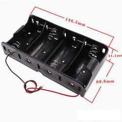 4 D-Cell Battery Holder, with Cable without Connector.