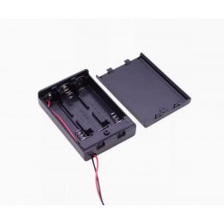 3 AAA Battery Holder, with Cover ON-Off Switch and DC5521 Male Plug Cable.