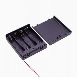 4 AAA Battery Holder, with Cover ON-Off Switch and DC5521 Male Plug Cable.