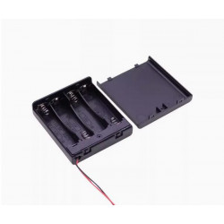 4 AAA Battery Holder, with Cover ON-Off Switch and DC5521 Male Plug Cable.