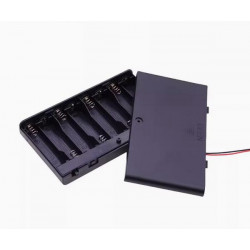 8 AA Battery Holder, with Cover ON-Off Switch and DC5521 Male Plug Cable.