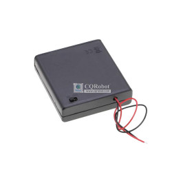 4 AA Battery Holder, with Cover ON-Off Switch and Cable without Connector.