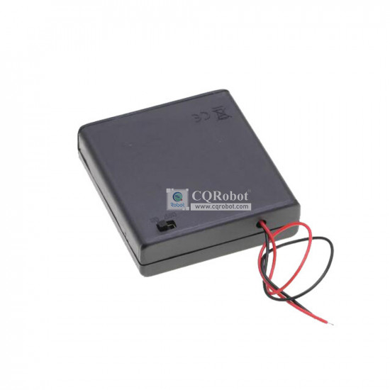 4 AA Battery Holder, with Cover ON-Off Switch and Cable without Connector. 4 AA Battery Holder, with Cover ON-Off Switch and Cable without Connector.