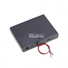 6 AA Battery Holder, with Cover ON-Off Switch and Cable without Connector.