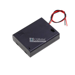 4 AAA Battery Holder, with Cover ON-Off Switch and Cable without Connector.