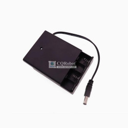 4 AA Battery Holder, with Cover ON-Off Switch and DC5.5-2.1 Male Plug Cable.