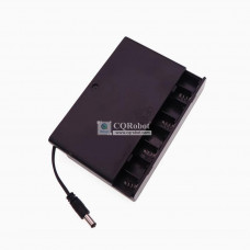 8 AA Battery Holder, with Cover ON-Off Switch and DC5.5-2.1 Male Plug Cable.