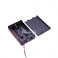 3 AA Battery Holder, with Cover ON-Off Switch and DC5521 Male Plug Cable.