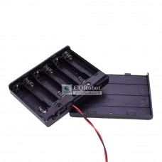 6 AA Battery Holder, with Cover ON-Off Switch and DC5521 Male Plug Cable.