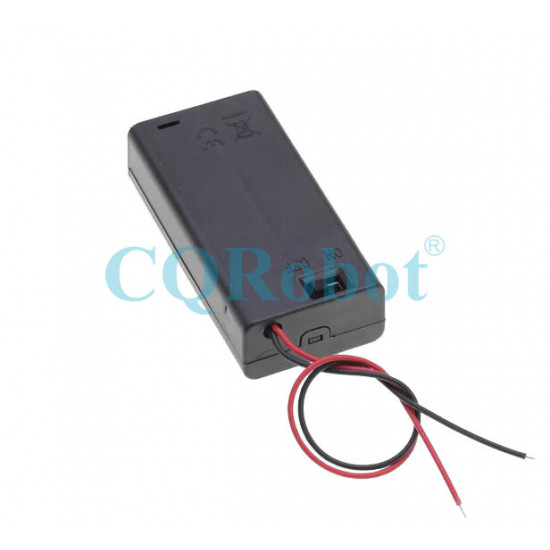 2 AA Battery Holder, with Cover ON-Off Switch and Cable without Connector. 2 AA Battery Holder, with Cover ON-Off Switch and Cable without Connector.