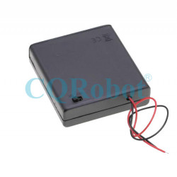 4 AA Battery Holder, with Cover ON-Off Switch and Cable without Connector.
