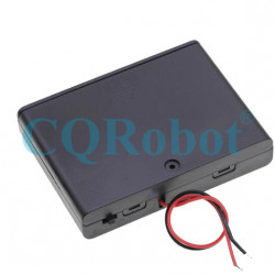6 AA Battery Holder, with Cover ON-Off Switch and Cable without Connector.