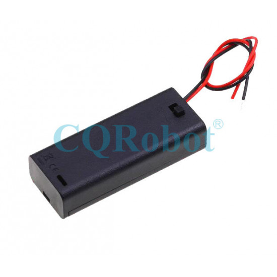 2 AAA Battery Holder, with Cover ON-Off Switch and Cable without Connector.
