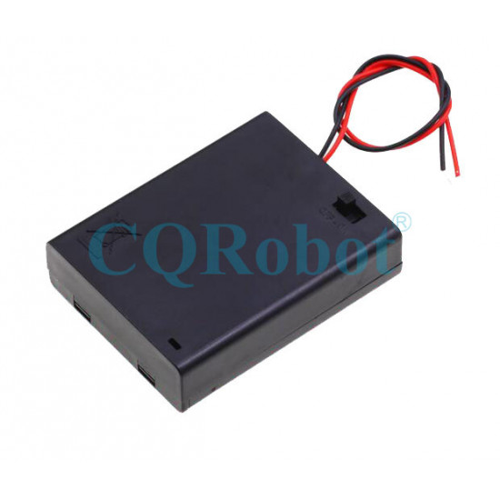 4 AAA Battery Holder, with Cover ON-Off Switch and Cable without Connector. 4 AAA Battery Holder, with Cover ON-Off Switch and Cable without Connector.