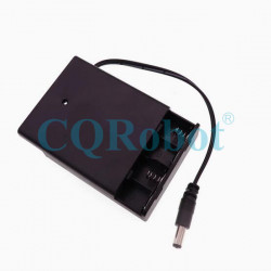 4 AA Battery Holder, with Cover ON-Off Switch and DC5.5-2.1 Male Plug Cable.