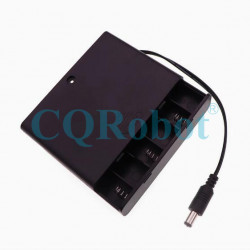 6 AA Battery Holder, with Cover ON-Off Switch and DC5.5-2.1 Male Plug Cable.