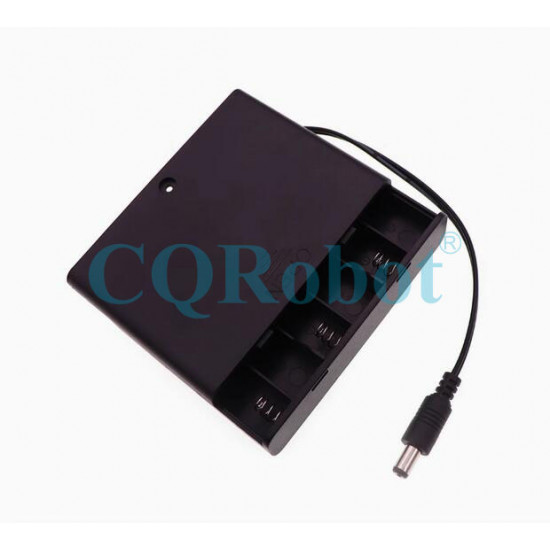 6 AA Battery Holder, with Cover ON-Off Switch and DC5.5-2.1 Male Plug Cable. 6 AA Battery Holder, with Cover ON-Off Switch and DC5.5-2.1 Male Plug Cable.