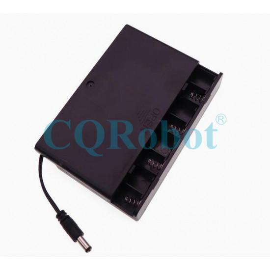 8 AA Battery Holder, with Cover ON-Off Switch and DC5.5-2.1 Male Plug Cable. 8 AA Battery Holder, with Cover ON-Off Switch and DC5.5-2.1 Male Plug Cable.