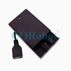 3 AA Battery Holder, with Cover ON-Off Switch and USB Female Plug Cable.