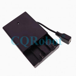 4 AA Battery Holder, with Cover ON-Off Switch and USB Female Plug Cable.