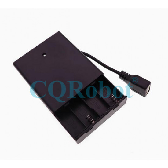 4 AA Battery Holder, with Cover ON-Off Switch and USB Female Plug Cable. 4 AA Battery Holder, with Cover ON-Off Switch and USB Female Plug Cable.
