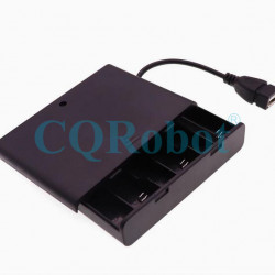 6 AA Battery Holder, with Cover ON-Off Switch and USB Female Plug Cable.
