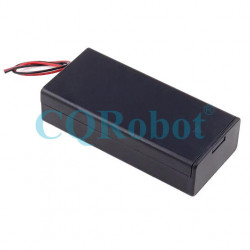 2 - 18650 Battery Holder Series Connection, with Cover ON-Off Switch and Cable without Connector.