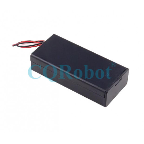 2 - 18650 Battery Holder Series Connection, with Cover ON-Off Switch and Cable without Connector. 2 - 18650 Battery Holder Series Connection, with Cover ON-Off Switch and Cable without Connector.