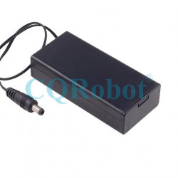 2 - 18650 Battery Holder Series Connection, with Cover and On/Off Switch, with DC5.5-2.1 Male Plug Cable.