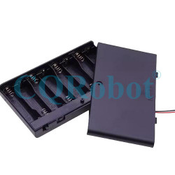8 AA Battery Holder, with Cover ON-Off Switch and DC5521 Male Plug Cable.