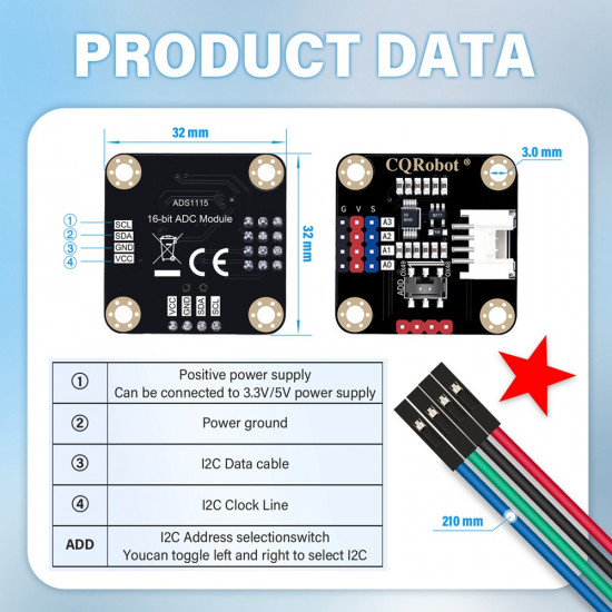 Raspberry Pi ADS1115 16-Bit ADC Module Raspberry Pi ADS1115 16-Bit ADC Module