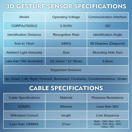 PAJ7620U2 Gesture Sensor PAJ7620U2 Gesture Sensor