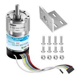  Ocean: 168.8:1 Metal DC Geared-Down Motor 37Dx65L mm 24V, with 64 CPR Encoder and Mounting Bracket. 